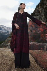 IMAGE-3PC LAWN EMBROIDERED SHIRT WITH CHIFFON PRINTED DUPATTA AND TROUSER-W.J-4543