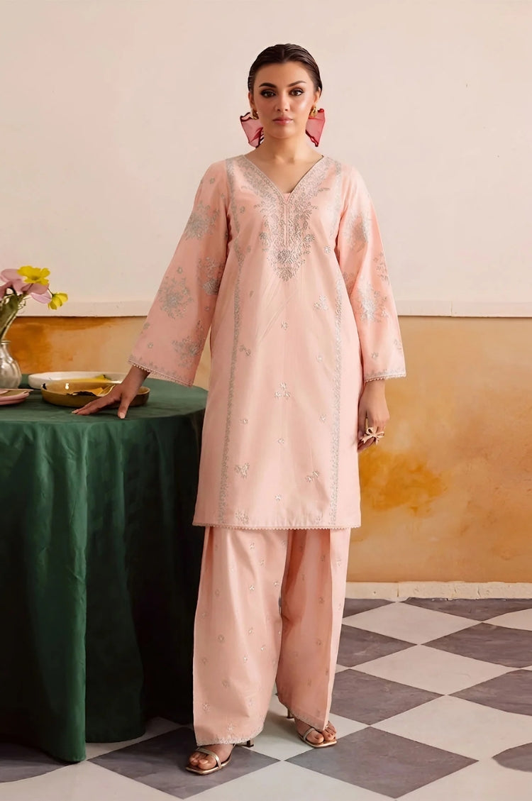 GARNET-2PC LAWN EMBROIDERED SHIRT WITH LAWN TROUSER-W.J-250