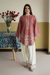 BATIK-2PIECE DHANAK EMBROIDERED SHIRT WITH DHANAK EMB TROUSER-WJ-15070