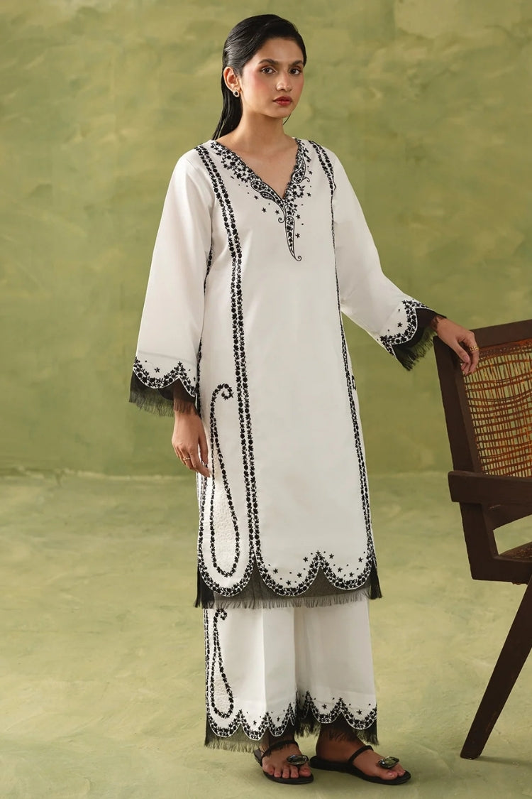 BATIK-2PIECE DHANAK EMBROIDERED SHIRT WITH DHANAK EMB TROUSER-WJ-15119