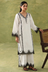 BATIK-2PIECE DHANAK EMBROIDERED SHIRT WITH DHANAK EMB TROUSER-WJ-15119