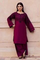 BATIK-2PIECE DHANAK EMBROIDERED SHIRT WITH DHANAK EMB TROUSER-WJ-15089
