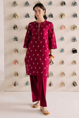 BATIK-2PIECE DHANAK EMBROIDERED SHIRT WITH DHANAK TROUSER-WJ-15009