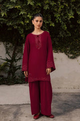 BATIK-2PIECE DHANAK EMBROIDERED SHIRT WITH DHANAK EMB TROUSER-WJ-15132
