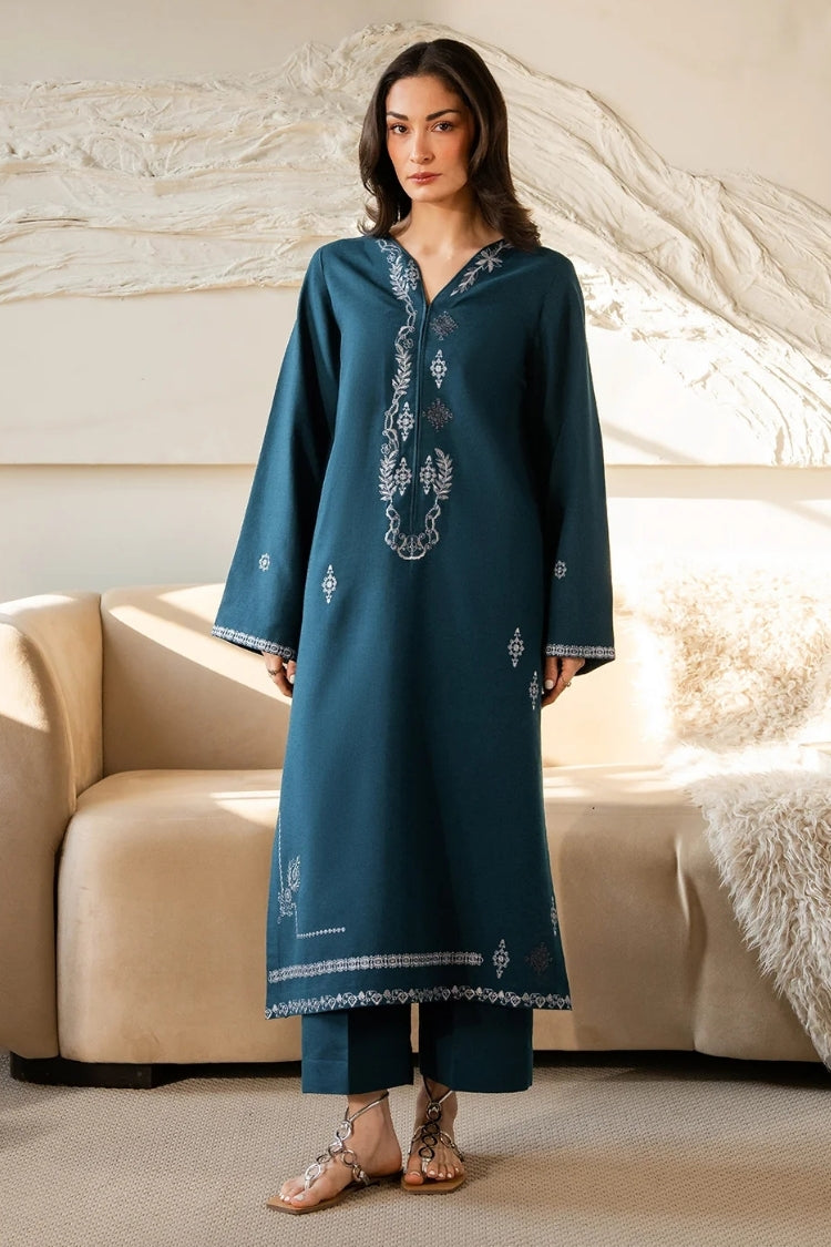 BATIK-2PIECE DHANAK EMBROIDERED SHIRT WITH DHANAK EMB TROUSER-WJ-15083