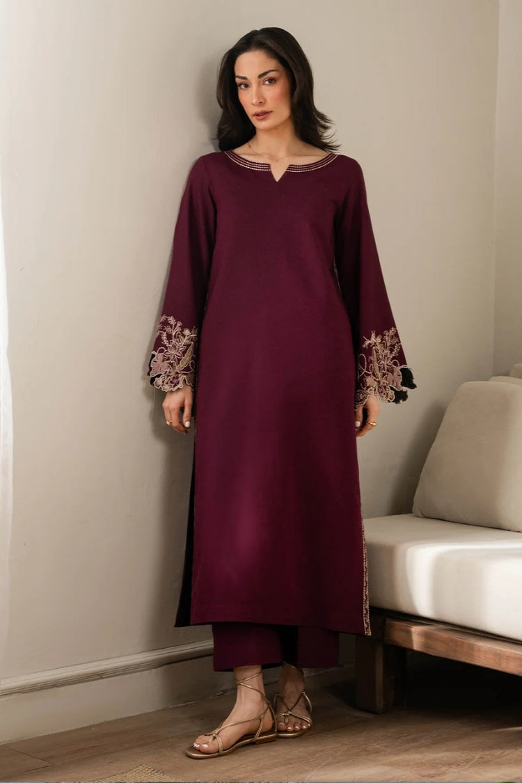 BATIK-2PIECE DHANAK EMBROIDERED SHIRT WITH DHANAK EMB TROUSER-WJ-15074