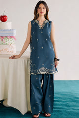BATIK-2PIECE DHANAK EMBROIDERED SHIRT WITH DHANAK EMB TROUSER-WJ-15064