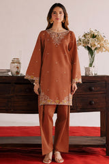 BATIK-2PIECE DHANAK EMBROIDERED SHIRT WITH DHANAK EMB TROUSER-WJ-15069