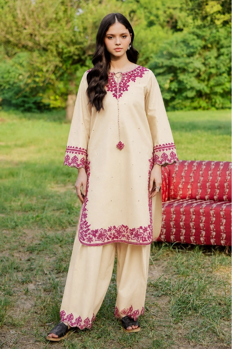 BATIK-2PC DHANAK EMBROIDERED SHIRT AND EMBROIDRED TROUSER-W.J-15012