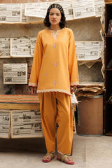 BATIK-2PIECE DHANAK EMBROIDERED SHIRT WITH DHANAK EMB TROUSER-WJ-15130