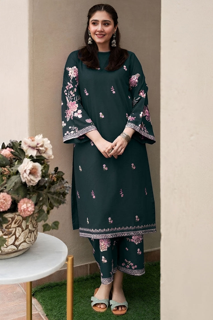 BATIK-2PIECE DHANAK EMBROIDERED SHIRT WITH DHANAK EMB TROUSER-WJ-15122
