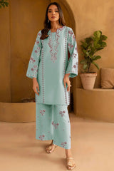 BATIK-2PIECE DHANAK EMBROIDERED SHIRT WITH DHANAK EMB TROUSER-WJ-15095