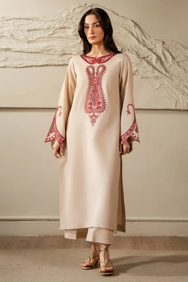 BATIK-2PIECE DHANAK EMBROIDERED SHIRT WITH DHANAK EMB TROUSER-WJ-15081