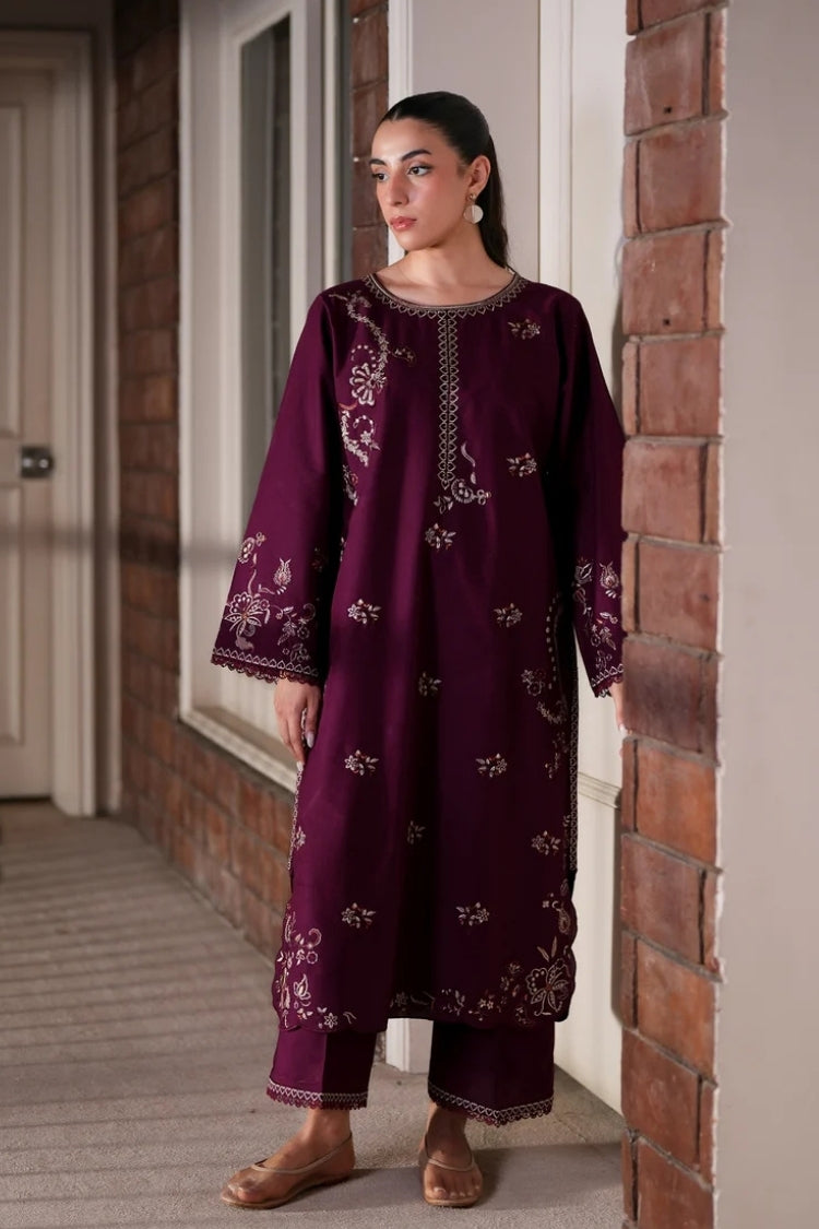 BATIK-2PIECE DHANAK EMBROIDERED SHIRT WITH DHANAK EMB TROUSER-WJ-15133