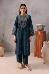 BATIK-2PIECE DHANAK EMBROIDERED SHIRT WITH DHANAK EMB TROUSER-WJ-15032