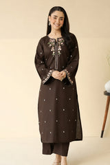 BATIK-2PIECE DHANAK EMBROIDERED SHIRT WITH DHANAK EMB TROUSER-WJ-15113