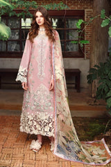 MUSHQ-3PC DHANAK EMBROIDERED SHIRT WITH WOOL PRINTED SHAWL AND TROUSER-W.J-5081