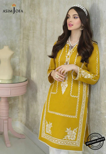 ASIM JOFA- 3PC LAWN EMBROIDERED WITH MONARK PRINT DUPATTA-_W.J-1455