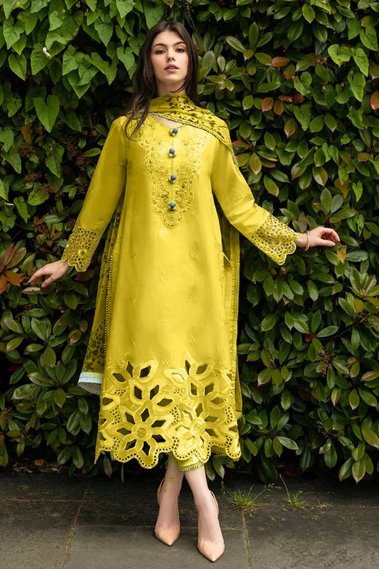 MUSHQ-3PC DHANAK EMBROIDERED SHIRT WITH WOOL PRINTED SHAWL & TROUSER-W.J-1368