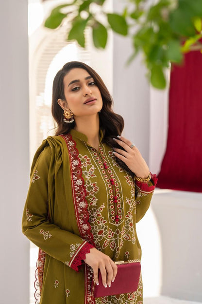 WearJora-3PC LAWN EMBROIDERED SHIRT WITH LAWN EMBROIDERED READY TO WEAR DUPATTA-W.J-1619