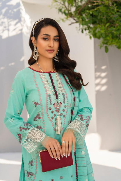 WearJora-3PC LAWN EMBROIDERED SHIRT WITH LAWN EMBROIDERED READY TO WEAR DUPATTA-W.J-1618