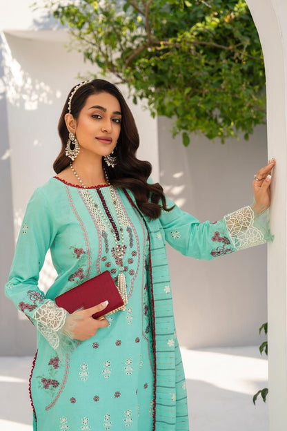 WearJora-3PC LAWN EMBROIDERED SHIRT WITH LAWN EMBROIDERED READY TO WEAR DUPATTA-W.J-1618