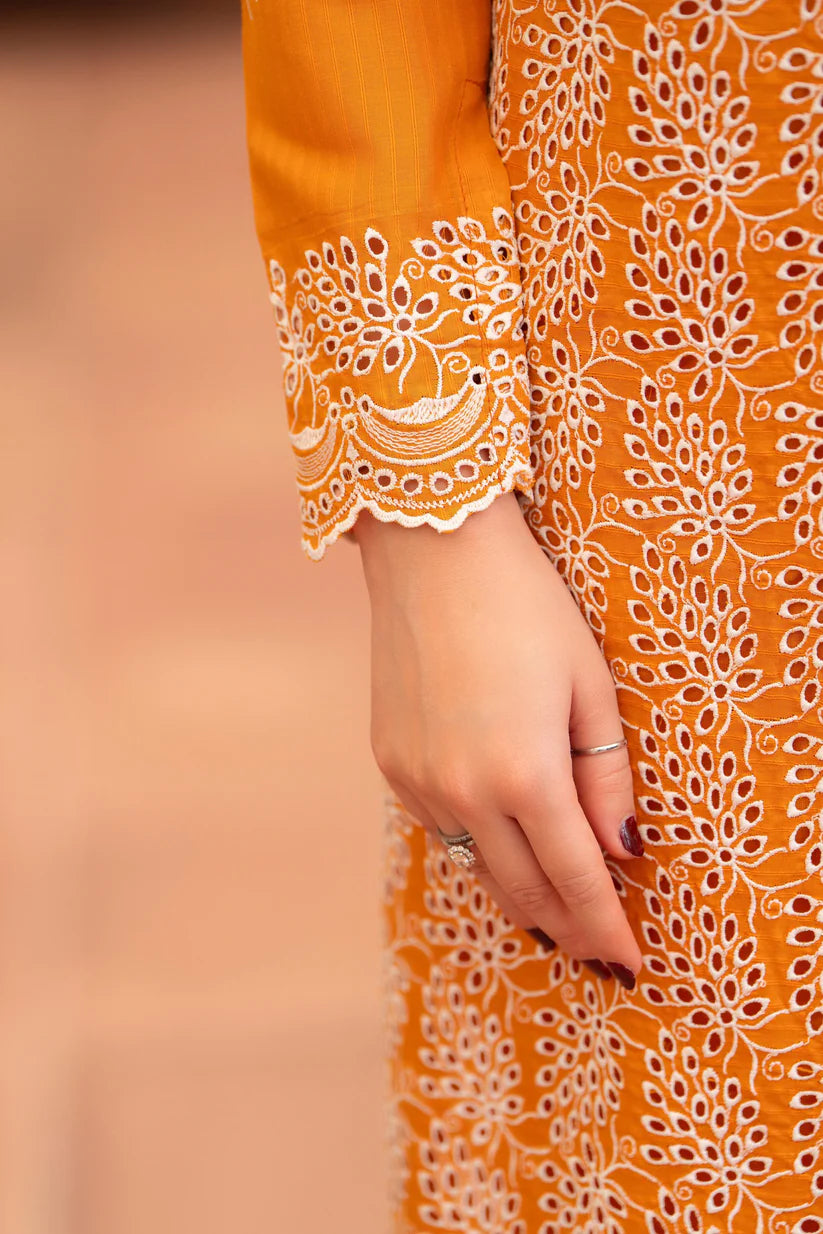 MIRAKHI - 3PC LAWN CHIKENKAARI EMBROIDERED SHIRT WITH LAWN TUBE SLUB DUPATTA AND TROUSER-W.J-1748