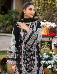 ELAF-3PC LAWN HEAVY EMBROIDERED SHIRT WITH CHIFFON PRINTED DUPATTA AND TROUSER-W.J-4723