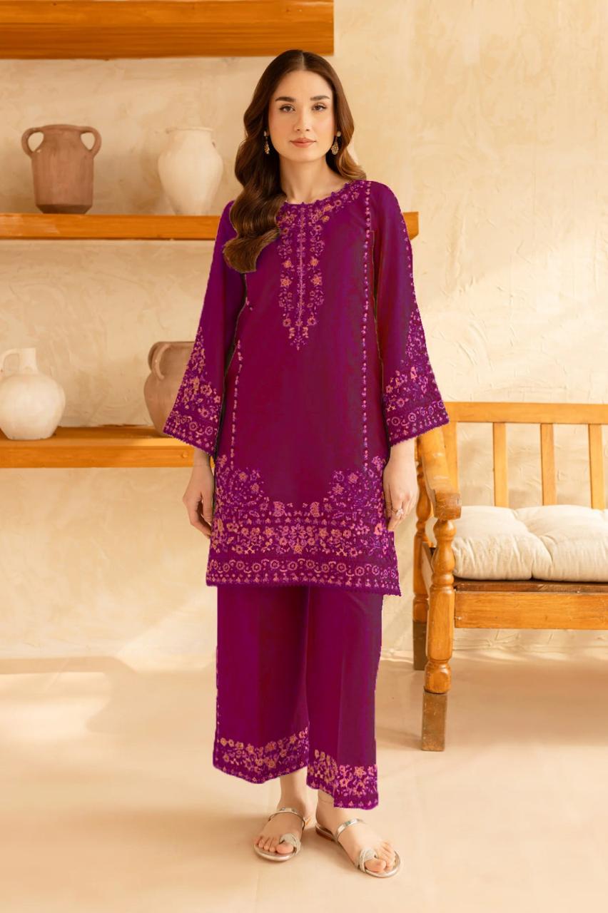 BATIK-2PC LAWN EMBROIDERED SHIRT WITH LAWN TROUSER-W.J-32