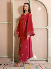 IZEL-2PC LAWN EMBROIDERED SHIRT WITH LAWN TROUSER-W.J-30