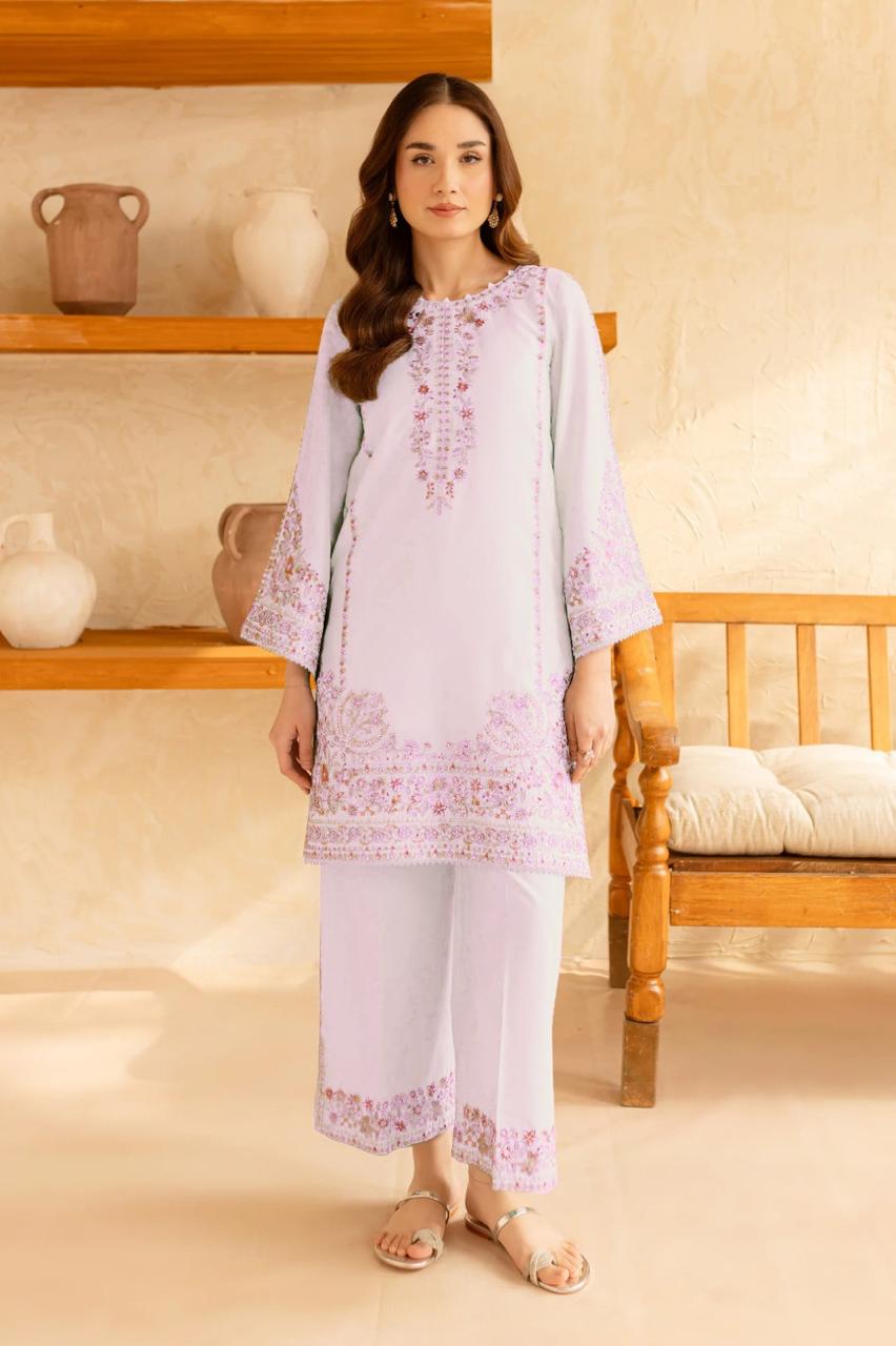 BATIK-2PC  LAWN EMBROIDERED SHIRT WITH EMBROIDERED TROUSER-W.J-36