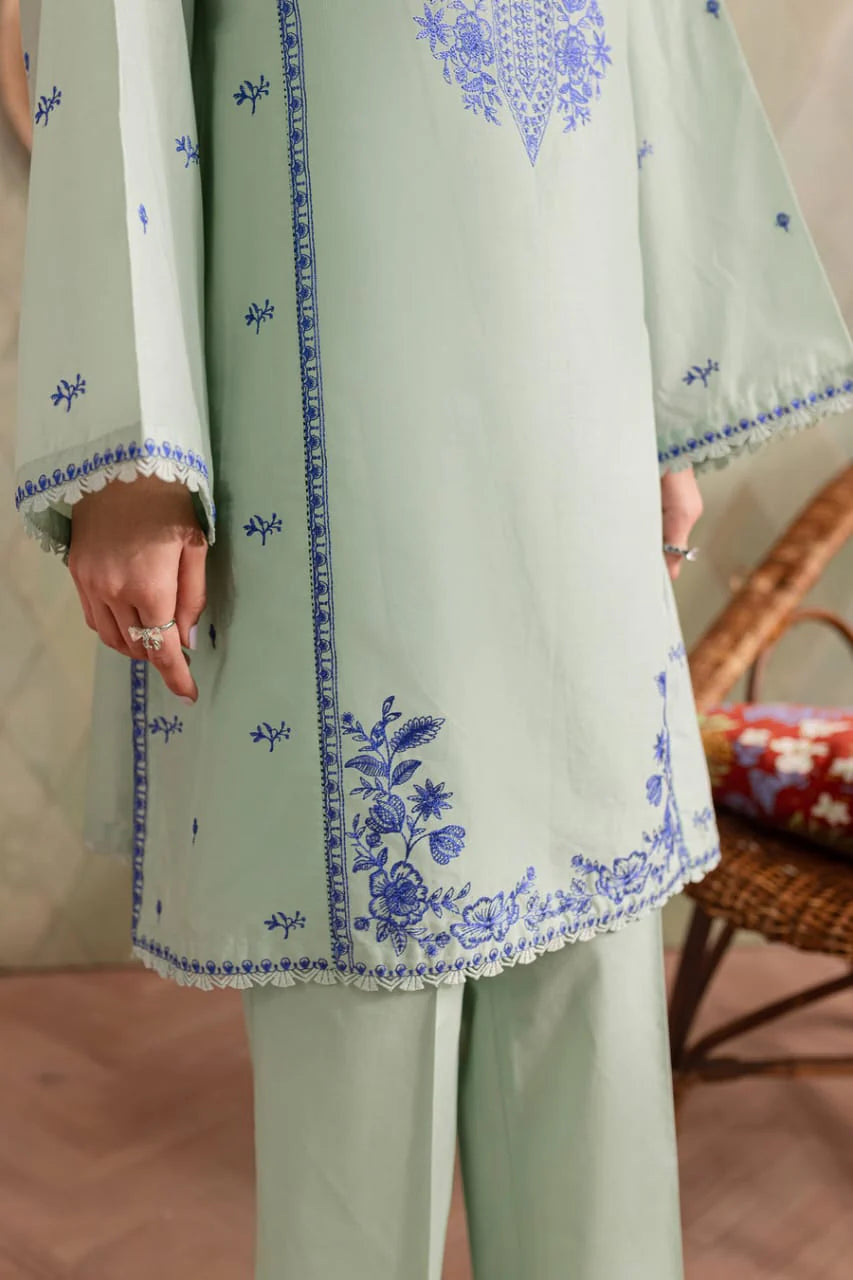 JAMIZ-2PC DHANAK EMBROIDRED SHIRT WITH AND TROUSER-W.J-1113