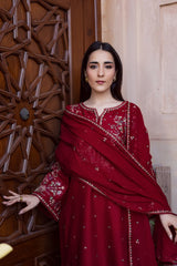 BATIK-3PC DHANAK EMBROIDERED SHIRT WITH CHIFFON EMBROIDERED DUPATTA AND TROUSER-W.J-5019