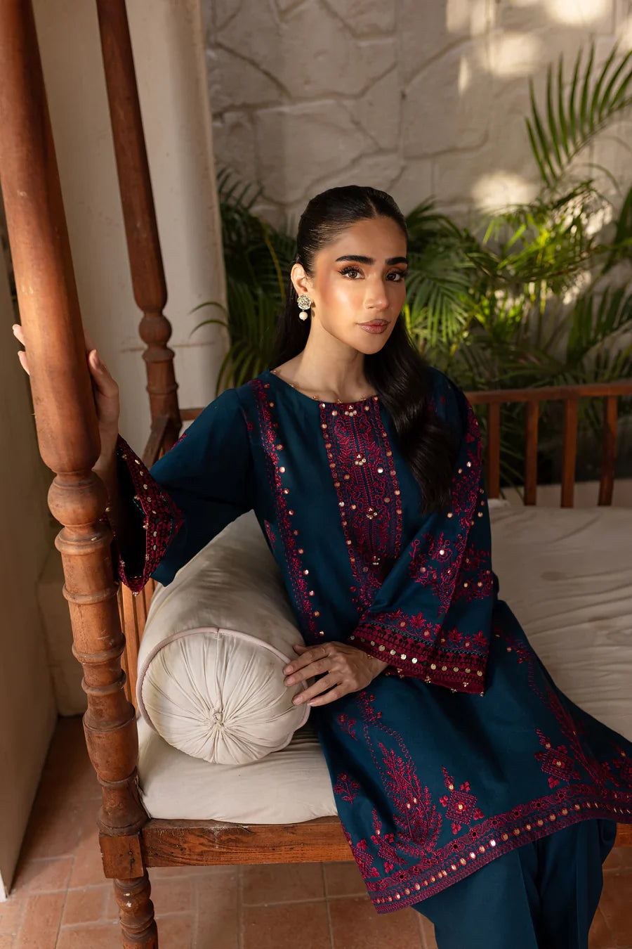 BATIK-2PC SEQUIN LAWN EMBROIDERED SHIRT WITH SEQUIN LAWN EMBROIDERED TROUSER-W.J-1595