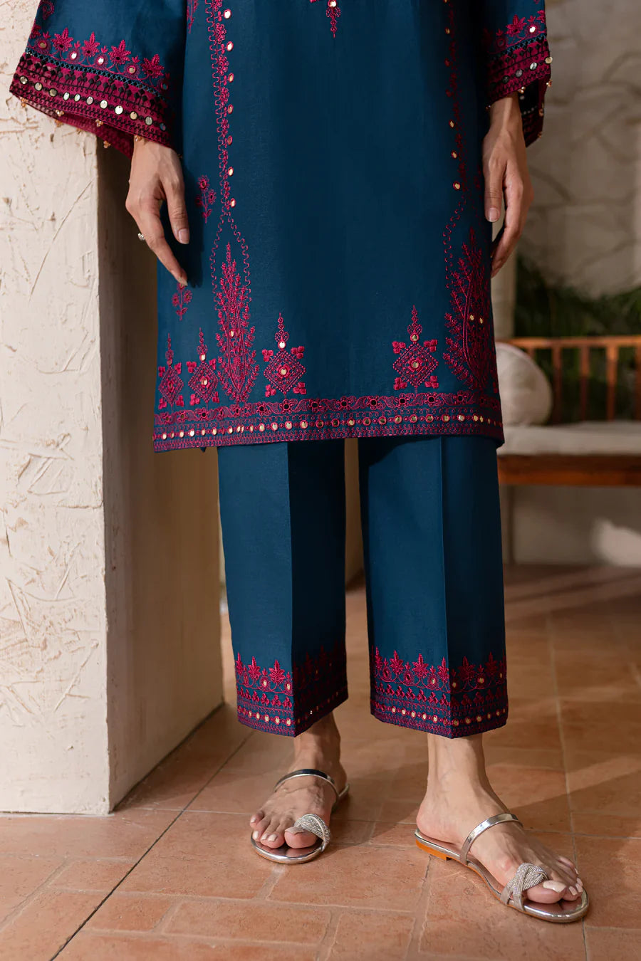 BATIK-2PC SEQUIN LAWN EMBROIDERED SHIRT WITH SEQUIN LAWN EMBROIDERED TROUSER-W.J-1595