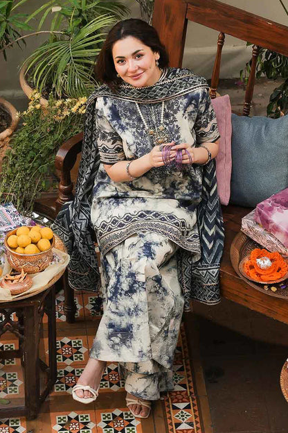 SAPPHIRE-3PC LAWN EMBROIDERED PRINTED SHIRT WITH CHIFFON PRINT DUPATTA AND PRINT TROUSER-W.J-1713