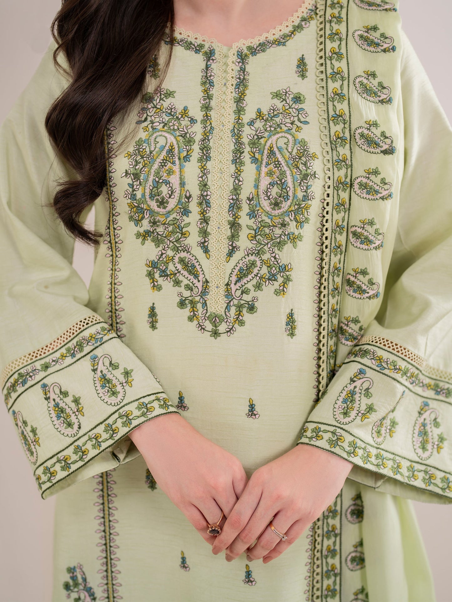 GARNET-3PC LAWN EMBROIDERED SHIRT WITH LAWN EMBROIDERED DUPATTA AND LAWN TROUSER-W.J-1471