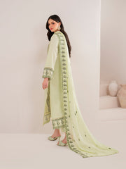 GARNET-3PC LAWN EMBROIDERED SHIRT WITH LAWN EMBROIDERED DUPATTA AND TROUSER-W.J-4629