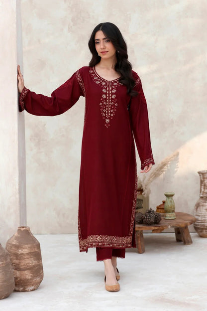 FEROZAE-2PC LAWN EMBROIDERED SHIRT WITH LAWN EMBROIDERED SLEEVES-W.J-1541