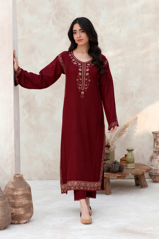 FEROZAE-2PC LAWN EMBROIDERED SHIRT WITH LAWN EMBROIDERED SLEEVES-W.J-1541