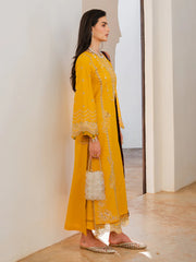 IZEL-3PC LAWN EMBROIDERED SHIRT WITH CHIFFON PRINT DUPATTA AND EMB TROUSER-W.J-4821
