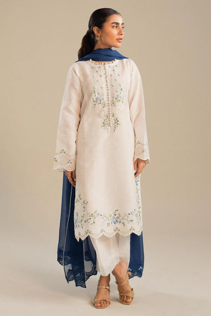ZAHRA SHAH JAHAN 3PC DHANAK EMBROIDERED SHIRT WITH BAMBER CHIFFON EMBROIDERED DUPATTA AND TROUSER-W.J-1266