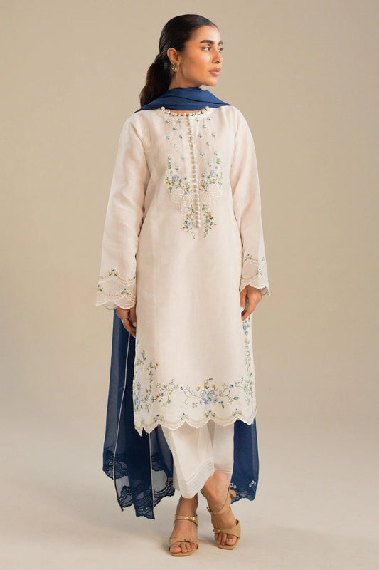 ZAHRA SHAH JAHAN 3PC DHANAK EMBROIDERED SHIRT WITH BAMBER CHIFFON EMBROIDERED DUPATTA AND TROUSER-W.J-1266