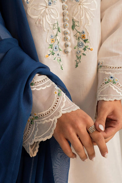 ZAHRA SHAH JAHAN 3PC DHANAK EMBROIDERED SHIRT WITH BAMBER CHIFFON EMBROIDERED DUPATTA AND TROUSER-W.J-1266