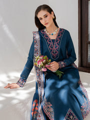 IZEL-3PC LAWN EMBROIDERED SHIRT WITH CHIFFON PRINTED DUPATTA AND TROUSER-W.J-4846