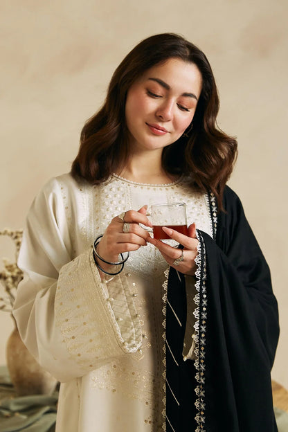COCO BY ZARASHAHJAHAN - 3PC DHANAK SHIRT WITH SLUB DHANAK PRINT SHAWL-W.J-1160