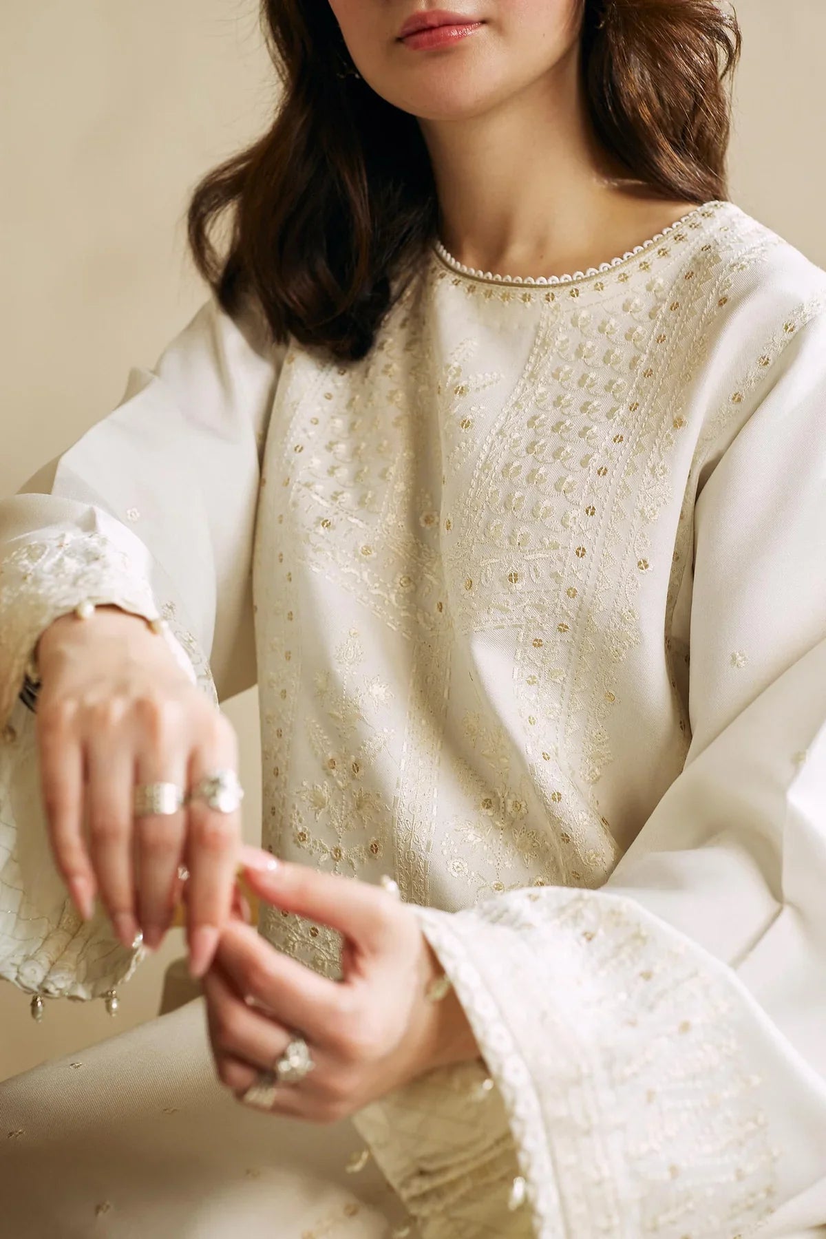 COCO BY ZARASHAHJAHAN - 3PC DHANAK SHIRT WITH SLUB DHANAK PRINT SHAWL-W.J-1160