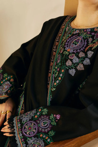 ZARA SHAH JAHAN- 3PC DHANAK EMBROIDERED SHIRT DHANAK EMBROIDERED SHAWL AND TROUSER-W.J-1051