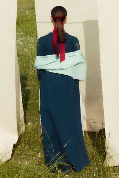 ZARA SHAHJAHAN- 3PC KHADDAR EMBROIDERED SHIRT WITH COURTAI WOOL PRINT SHAWL AND TROUSER-W.J-1784
