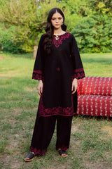BATIK-2PIECE DHANAK EMBROIDERED SHIRT WITH DHANAK EMB TROUSER-WJ-15004